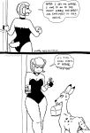 2023 anthro bell bell_collar black_and_white bodily_fluids bovid breasts caprine cleavage clock clothed clothed_anthro clothed_female clothing coffee_cup collar comic container cup deer dialogue duo english_text female feral fingers fur hi_res hooved_fingers hooves lana_lynne lunchbox mammal markings monochrome pocketwatch scut_tail sheep short_tail spots spotted_body spotted_fur sweat sweatdrop tail tegerio text watch wool_(fur)