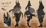 5:3 absurd_res accessory ankh anthro anubian_jackal areola ball_ring balls belly big_areola big_balls big_belly big_breasts big_butt big_penis breasts butt canid canine canis cock_ring curvy_figure english_text flat_colors fur genital_piercing genitals gold_(metal) gynomorph herm_(lore) hi_res huge_areola huge_belly huge_breasts huge_butt huge_penis huge_thighs hyper hyper_breasts hyper_genitalia hyper_penis intersex io_(heliocintrini) jackal jewelry knot knotted_penis mammal mature_gynomorph mature_intersex model_sheet multicolored_body multicolored_fur overweight overweight_gynomorph overweight_intersex penis penis_accessory penis_jewelry penis_piercing piercing sagging_breasts simple_background solo text thick_thighs two_tone_body two_tone_fur tyunre voluptuous yellow_eyes