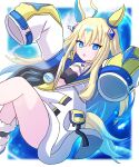  1girl ahoge animal_ears badge bandeau black_bandeau blonde_hair blue_eyes blue_hair blush breasts bright_pupils button_badge cleavage colored_inner_hair commentary_request denoukuraimakku diamond_hair_ornament ear_covers hair_between_eyes hair_ornament horse_ears horse_girl horse_tail jacket long_hair long_sleeves looking_at_viewer multicolored_hair neo_universe_(umamusume) neo_universe_(universe-naut)_(umamusume) open_mouth quilted_clothes single_ear_cover sleeves_past_fingers sleeves_past_wrists solo tail two-tone_hair two-tone_tail umamusume white_pupils 