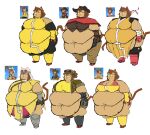 2026 4_fingers absurd_res accessory anthro armor armwear bandage bandaged_arm bangs belly belly_rolls belt big_belly big_breasts bikini black_bottomwear black_clothing black_hat black_headwear black_nose black_pants boots bottomwear breasts brown_body brown_bottomwear brown_clothing brown_eyebrows brown_fur brown_hair brown_hat brown_headwear brown_jacket brown_pants brown_tail brown_topwear brown_vest button_(fastener) cleavage clothed clothed_anthro clothed_female clothing comedii cowboy_hat crop_top deep_navel digital_drawing_(artwork) digital_media_(artwork) domestic_cat dress elbow_gloves english_description eyebrows eyelashes eyewear eyewear_on_head fat_arms fat_legs felid feline felis female female_anthro fingers flat_colors footwear fully_clothed fully_clothed_anthro fully_clothed_female fur gameoverse gauntlets glitch_productions gloves goggles goggles_on_head grey_armor grey_boots grey_clothing grey_fingers grey_footwear grey_gauntlets hair handwear hat headband headgear headwear hi_res huge_belly huge_breasts jacket kit_(gameoverse) long_tail looking_at_viewer mammal midriff morbidly_obese morbidly_obese_anthro morbidly_obese_female mouth_closed multicolored_clothing multicolored_dress multiple_outfits navel no_pupils obese obese_anthro obese_female open_clothing open_jacket open_topwear overweight overweight_anthro overweight_female pants red_eyes red_headband red_shawl reference_image shawl shirt shoes simple_background solo standing swimwear tail thick_thighs topwear two-piece_swimsuit vest whiskers white_background white_belt white_clothing white_headwear yellow_armwear yellow_bikini yellow_clothing yellow_crop_top yellow_dress yellow_elbow_gloves yellow_gloves yellow_handwear yellow_shirt yellow_swimwear yellow_topwear yellow_vest