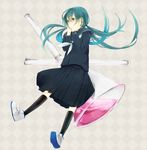  aqua_hair bad_id bad_pixiv_id beaker blue_eyes hatsune_miku long_hair necktie school_uniform serafuku seto_(6k6k) shoes skirt solo test_tube twintails vocaloid 