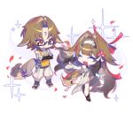  1boy 1girl animal_ear_fluff animal_ears armlet bare_shoulders bracelet brother_and_sister brown_hair brown_tail china_dress chinese_clothes closed_eyes closed_mouth clover clover_hair_ornament commentary_request crossed_arms dress droopy_ears facial_mark fluffy_tail forehead_mark glasses hair_ornament hairband highres jewelry leg_tattoo long_hair looking_at_another open_mouth pelvic_curtain red_eyes siblings silver_armlet silver_bracelet sparkle tattoo very_long_hair white_background white_dress white_hairband wifi12341234 ye_shiyuan ye_shunguang zenless_zone_zero 