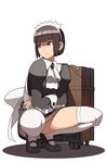  black_hair case go_robots maid original panties red_eyes short_hair solo thighhighs underwear 