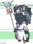 accessory anthro artist_name black_body black_fur blue_body blue_eyes blue_fur circlet clothed clothing colored digital_drawing_(artwork) digital_media_(artwork) english_description exec_thunderhorn felid final_fantasy final_fantasy_xiv footwear fur headgear headwear hi_res holding_object holding_staff horn kokoinuko lion magic_user male mammal mane markings necktie pantherine portrait robe sandals shaded shoes signature simple_background solo square_enix staff striped_body striped_fur striped_markings striped_tail stripes tail tail_markings teeth_showing text warrior_of_light_(ff14) weapon white_clothing white_mage_(final_fantasy) white_robe
