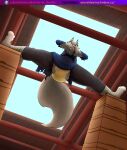 anthro bodily_fluids canid canine clothed clothing diaper diaper_fetish dreamworks fanbox female flexible fox genital_fluids hi_res kung_fu_panda looking_at_viewer mammal secret_desires solo splits spread_legs spreading subscribestar text torn_clothing unclean_diaper urine url used_diaper using_diaper wearing_diaper wet_diaper wetting wetting_diaper zhen_(kung_fu_panda)