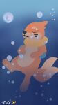  2025 2_tails 3_fingers 3_toes ambiguous_gender black_nose bubble buizel eyes_closed feet feral fingers fulgito_ast fur generation_4_pokemon hi_res multi_tail nintendo open_mouth orange_body orange_fur orange_tail pink_tongue pokemon pokemon_(species) solo tail teeth toes tongue underwater water 