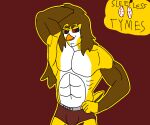 anthro avian bulge clive_runefist_(artist) clive_runefist_(clive_runefist) clothed clothing cover european_mythology greek_mythology hair long_hair magazine_cover male multicolored_body muscular mythological_avian mythological_bird mythological_creature mythological_firebird mythology phoenix pose red_eyes solo standing topless underwear