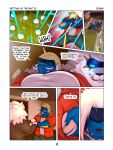 absurd_res anthro armor blindfold blue_body blue_eyes blue_fur blue_sclera bodily_fluids clothed clothed_anthro clothed_male clothing coach_sam_(zourik) comic dialogue english_text facial_hair fight flashback fur generation_5_pokemon generation_7_pokemon generation_8_pokemon group hair headgear helmet hi_res hisuian_form hisuian_samurott jacket legendary_pokemon long_hair male melee_weapon muscular muscular_anthro muscular_male nintendo pokemon pokemon_(species) polearm principal_solgaleo_(zourik) red_nose regional_form_(pokemon) samurott solgaleo spear speech_bubble suit sweat tail teeth text topwear trio weapon white_hair zourik