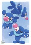  absurdres artist_name black_eyes border closed_eyes closed_mouth commentary_request highres mochiri_(mochiri_work) multiple_views no_humans open_mouth outside_border pokemon pokemon_(creature) pokemon_focus popplio smile whiskers white_border 