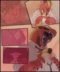 anthro anthro_on_anthro avian beak bodily_fluids clothed clothing dragon drooling duo face_lick fully_clothed gryphon head_lick hi_res horn hug imminent_vore kiss_on_forehead kissing larger_anthro larger_male licking love male male/male male_anthro mouth_shot mythological_avian mythological_creature mythological_scalie mythology open_mouth orange_background r4wry red_body romantic romantic_couple saliva scalie scared shirt simple_background sitting size_difference smaller_anthro smaller_male tail tail_motion tailwag tongue tongue_out topwear vore yellow_background
