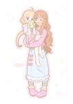  2girls artist_name barefoot blonde_hair blue_skirt brown_eyes carrying carrying_person cellphone commentary full_body futaba_anzu hair_ornament height_difference holding holding_phone idolmaster idolmaster_cinderella_girls jetori_(tori_j) korean_commentary long_hair long_sleeves moroboshi_kirari multiple_girls one_eye_closed open_mouth orange_hair phone pink_shirt pink_shoes shirt shoes skirt smartphone smoke standing star_(symbol) star_hair_ornament 