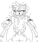 accessory amy_rose anthro balls bat blush bodily_fluids boots bracelet butt clothing cum cum_on_body dress duo erection eulipotyphlan excessive_cum excessive_genital_fluids eyelashes eyes_closed female footwear genital_fluids genitals gynomorph hair_accessory hairband heart_symbol hedgehog hi_res honduran_white_bat intersex intersex/female jewelry leaf-nosed_bat legwear looking_pleasured mammal microbat oral rouge_the_bat sega shenadical shoes sonic_the_hedgehog_(series) sweat tail tail_motion tailwag thigh_boots thigh_highs wings yangochiropteran