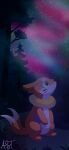  2025 2_tails 3_fingers 3_toes ambiguous_gender artist_name aurora_(phenomenon) biped black_nose buizel dipstick_tail feet feral fingers forest fulgito_ast fur generation_4_pokemon grass hi_res long_tail looking_up markings multi_tail night nintendo orange_body orange_fur orange_tail outside plant pokemon pokemon_(species) sky solo standing star starry_sky tail tail_markings text toes tree white_tail_tip 