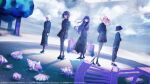  1boy 1other 25-ji_len 25-ji_nightcord_de._(project_sekai) 3girls absurdres akiyama_mizuki alternate_hair_length_(longer) alternate_hair_length_(shorter) aran_sweater arms_behind_back asahina_mafuyu bare_shoulders black_hat black_pants black_pantyhose black_ribbon black_shoes black_skirt black_sweater blonde_hair blue_eyes bob_cut braid breasts brown_hair cable_knit chair closed_eyes closed_mouth clothing_cutout cloud cloudy_sky commentary company_name copyright_name copyright_notice dot_nose drill_hair drill_ponytail drill_sidelocks earrings empty_eyes expressionless facing_away floating_hair flower flower_earrings full_body green_eyes grey_pantyhose grey_sky hair_ribbon hat heart heart_print high_heels high_side_ponytail highres jewelry kagamine_len large_breasts long_hair long_skirt long_sleeves looking_afar looking_up medium_breasts medium_hair miniskirt multicolored_eyes multicolored_shoes multiple_girls nihil-san_(vocaloid) official_alternate_costume official_alternate_hair_ornament official_alternate_hairstyle official_art outdoors pants pantyhose pink_eyes pink_hair pleated_skirt ponytail profile project_sekai purple_eyes purple_hair purple_pants purple_shoes purple_skirt purple_theme ribbon seashell shell shinonome_ena shoes short_hair shoulder_cutout side_braid side_ponytail sidelocks single_braid skirt sky soshite_hari_wa_ugokidasu_(project_sekai) standing sweater swept_bangs tks_10ru tree turtleneck turtleneck_sweater two-tone_eyes two-tone_pants two-tone_shoes two-tone_skirt u_u very_long_hair vocaloid white_flower white_hair wind yoisaki_kanade 