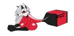 alpha_channel anthro bodysuit canid canid_demon canine clothing cosplay crossover crossover_cosplay demon digital_media_(artwork) disney elastic female helen_parr hellaverse hellhound helluva_boss hi_res latex latex_bodysuit latex_clothing latex_skinsuit latex_transformation loona_(helluva_boss) mammal mythological_canine mythological_creature mythology pixar simple_background skinsuit solo the_incredibles themadastronaut tight_clothing transformation transparent_background