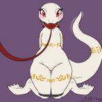 2025 4_toes absurd_res albino anthro arm_tattoo ball_gag bdsm big_tail blush bodily_fluids body_blush bondage bottom_heavy bound chest_tattoo claws clitoral_hood clitoris collar collar_only crusch_lulu cute_fangs dated digital_drawing_(artwork) digital_media_(artwork) digitigrade drooling eyelashes fangs featureless_chest feet female female_anthro flat_chested flat_colors front_view gag gagged genital_fluids genitals hands_behind_back hands_tied hi_res kneeling leash leashed_collar leg_tattoo legs_tied lizard lizardman lizardman_(overlord) long_tail looking_at_viewer looking_up looking_up_at_viewer membrane_(anatomy) monotone_body nude orange_tattoo overlord_(series) pear-shaped_figure pink_clitoris procreate_(artwork) pupils purple_background red_collar red_eyes red_leash reptile restraints rope rope_bondage saliva scalie signature simple_background slit_pupils solo spe submissive submissive_anthro submissive_female tail tail_dimple tail_motion tail_tattoo tailwag tapering_tail tattoo teeth thick_tail thick_thighs thigh_gap thigh_tattoo toe_claws toes tribal tribal_tattoo vaginal_fluids vaginal_fluids_on_leg vulva vulva_blush webbed_feet white_body white_claws white_clitoral_hood white_outer_labia white_vulva wide_hips