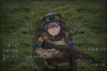  1girl absurdres ak-74m assault_rifle bang_dream! bang_dream!_it's_mygo!!!!! body_armor brown_gloves camouflage commentary_request drone_pov gloves gun highres holding holding_gun holding_weapon imminent_death kalashnikov_rifle military military_combat_uniform military_uniform mygo!!!!!_(bang_dream!) rifle russo-ukrainian_war sun20021109 takamatsu_tomori ukrainian_ground_forces war weapon 