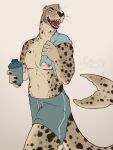  anthro beverage black_body black_fur blue_bottomwear blue_clothing blue_eyes blue_pants bottomwear clothed clothing countershading front_view fur grey_body grey_fur grey_hair hair holding_beverage holding_object looking_aside male mammal marine markings narrowed_eyes nipples open_mouth pants pinniped portrait pupbii red_nipples red_tongue scar seal short_hair signature simple_background solo spots spotted_arms spotted_body spotted_fur spotted_legs spotted_markings spotted_neck spotted_tail standing tail_markings teeth three-quarter_portrait tongue topless towel_on_shoulder trans_(lore) white_background 