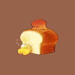  2others among_us bread brown_background commentary creature food food-themed_creature highres loaf_of_bread looking_at_another mini_crewmate_(among_us) multiple_others no_humans no_mouth simple_background sitting sleeping symbol-only_commentary tenmiyakiyo yellow_(among_us) zzz 