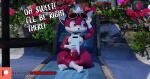  3d_(artwork) anthro big_butt butt camseven casual_nudity chip_(sonic) digital_media_(artwork) english_text erection eyewear folding_chair fur girly hair hi_res male mammal outside phone red_body red_fur sega smile solo sonic_the_hedgehog_(series) sonic_unleashed sunglasses teapot_(body_type) text thick_thighs unknown_species watermark white_hair wide_hips wings 