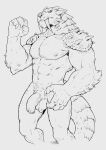  anthro badcoyote balls barioth capcom flying_wyvern genitals hi_res male monster_hunter muscular penis solo video_games 