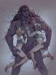  1girl 2boys anal_fingering anklet aroused ass beard bisexual_male biting blonde_hair blush bottomless dark-skinned_male dark_skin erection facial_hair fingering ganondorf gerudo gerudo_set_(zelda) group_sex highres jewelry link lip_biting mmf_threesome multiple_boys otoko_no_ko penis pointy_ears precum princess_zelda proxysart red_hair rehydrated_ganondorf smile the_legend_of_zelda the_legend_of_zelda:_breath_of_the_wild the_legend_of_zelda:_tears_of_the_kingdom thighlet threesome trembling 