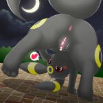  &lt;3 absurd_res anus black_body butt censored eeveelution female feral generation_2_pokemon genitals hi_res looking_at_viewer nayunata night nintendo outside pokemon pokemon_(species) pussy solo umbreon video_games 