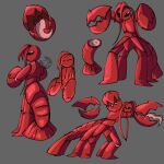  animal_humanoid anthro arthropod arthropod_humanoid claws crustacean crustacean_humanoid decapoda eyes_closed hair hevinsane hi_res humanoid lobster lobster_humanoid malacostracan marine marine_humanoid multi_leg multi_limb open_mouth red_body red_hair red_scales red_tail scales signature solo tongue 