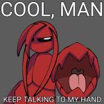  animal_humanoid anthro arthropod arthropod_humanoid claws crustacean crustacean_humanoid decapoda english_text hair hevinsane hi_res humanoid lobster lobster_humanoid looking_at_viewer malacostracan marine marine_humanoid red_body red_hair red_scales red_tail scales signature solo text tongue 