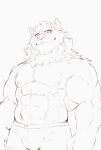  abs absurd_res anthro biceps canid canine canis domestic_dog heylaw21 hi_res husky lifewonders live-a-hero looking_at_viewer male mammal monomasa muscular muscular_anthro muscular_male nipples nordic_sled_dog pecs simple_background sketch smile solo spitz video_games white_background 