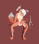  animal_humanoid anthro bodily_fluids canid canid_humanoid canine canine_humanoid clenching_toes cum cumshot ejaculation fox fox_humanoid genital_fluids genitals hi_res humanoid jared_dillon lineless male mammal mammal_humanoid penetrable_sex_toy penis sex_toy shaded simple_background simple_shading sitting solo 