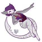  5_fingers anthro clothing eyes_closed fingers fish hair leotard male marine medicatedcannibal purple_hair requiem_shark shark smile solo tiger_shark vinyl_bakon 