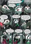  absurd_res anthro armor clothing comic didelphid english_text female fur hi_res in_our_shadow inside kitfox-crimson mammal marble_(kitfox-crimson) marsupial murid murine rat red_eyes rodent text tourmaline_(kitfox-crimson) white_body white_fur 