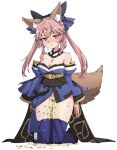  1girl animal_ear_fluff animal_ears bangs bare_shoulders black_bow black_footwear blue_kimono blue_ribbon blue_sleeves blue_thighhighs blush bow breasts cleavage closed_mouth clothing_aside collarbone commentary detached_collar detached_sleeves embarrassed fate/grand_order fate_(series) female_pubic_hair fox_ears fox_girl fox_tail full_body hair_bow hair_ribbon japanese_clothes kimono kneeling knees_together_feet_apart long_hair looking_at_viewer medium_breasts no_panties nose_blush obi orange_eyes pee peeing peeing_self pelvic_curtain pelvic_curtain_aside pink_hair pubic_hair puddle pussy ribbon rune_(pixiv_25170019) sash shiny shiny_hair shiny_skin shoes short_kimono sidelocks simple_background sketch skindentation solo split_mouth tail tamamo_(fate) tamamo_no_mae_(fate/extra) thighhighs thighs twintails uncensored wet wet_clothes white_background 