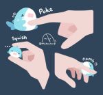  5_fingers ambiguous_gender blue_body english_text fingers fish human larger_ambiguous mahoukarp mammal marine multicolored_body shark size_difference smaller_ambiguous text two_tone_body white_body 