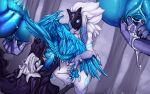  16:10 absurd_res anal_lick anivia anivia_(lol) anthro anthro_on_feral avian bestiality bird blue_body blue_feathers cryophoenix european_mythology feathers female female/female feral fingering fingers greek_mythology group hi_res inno-sjoa kindred_(lol) lamb_(lol) league_of_legends male male/female mythological_avian mythological_firebird mythology oral phoenix riot_games talons trio video_games widescreen wolf_(lol) 