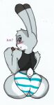  anthro big_butt blush butt clothing disney eating female hi_res judy_hopps pace-maker panties solo thick_thighs underwear zootopia 