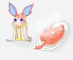  6:5 blue_eyes cooking cooking_with_furs death decapitation eeveelution female feral food generation_6_pokemon gore meat nintendo pizzle plate pokemon pokemon_(species) ribbons solo sylveon video_games 
