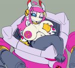  big_breasts blue_eyes blush breasts clothed clothing female gloves hair handwear hi_res humanoid imric1251 kirby:_planet_robobot kirby_(series) machine mouthless nintendo partially_clothed pasties pink_hair robot solo susie_(kirby) video_games 