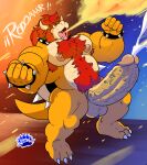  absurd_res animal_humanoid anthro balls barazoku big_penis bodily_fluids bowser cum cumshot ejaculating_cum ejaculation erection genital_fluids genitals hi_res humanoid male male/male mario_bros muscular muscular_anthro muscular_male nintendo nipples pecs penis pose reptile reptile_humanoid scalie scalie_humanoid solo video_games yasser 