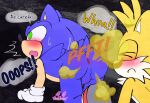  anus balls blush duo embarrassed english_text fart fart_cloud fart_fetish farting_on_face genitals male male/male miles_prower onechan sega sonic_the_hedgehog sonic_the_hedgehog_(series) text 