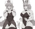  1girl abs absurdres animal_ears armlet bare_shoulders blush bowsette bracelet breasts cleavage collar crown earrings highres horns jewelry long_hair mario mario_(series) new_super_mario_bros._u_deluxe ponytail rabbit_ears speedl00ver spiked_bracelet spiked_collar spikes super_crown tail toned 