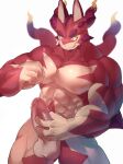  abs anthro balls cthugha_(tas) dragon eggplant_nacl erection genitals hi_res lifewonders male masturbation muscular muscular_anthro muscular_male nipples nude pecs penis solo tokyo_afterschool_summoners video_games 