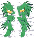  5_toes accipitrid accipitriform anthro avian barefoot bed_sheet bedding bird bodypillow feet foot_ninja15 hi_res humanoid jet_the_hawk male sega soles solo sonic_adventure sonic_riders sonic_the_hedgehog_(series) toes 