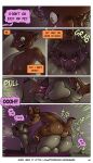  alphonse_(james_howard) anal anthro canid canine canis comic dialogue domestic_cat domestic_dog duo felid feline felis female hair hi_res james_howard jill_(james_howard) male male/female mammal patreon pulling_hair touching_hair 