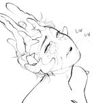  ahegao bodily_fluids close-up eyelashes herm horn humanoid intersex junkochi looking_pleasured male moan monster narrowed_eyes not_furry open_mouth sketch solo sweat 