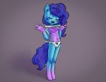  anthro anthrofied blue_body blue_hair blue_tail blush breasts camel_toe clothing equid equine eyelashes eyes_closed genital_outline hair hasbro hi_res horn long_hair mammal misty_(g5) mlp_g5 my_little_pony navel nipples open_mouth open_smile panties pussy_outline small_breasts smile solo standing underwear unicorn 