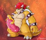  animal_genitalia animal_penis anthro armband armwear bagu biceps bodily_fluids bowser bracelet claws clothing collar cum cum_on_body cum_on_face cum_on_penis cum_on_self cum_string eyebrows genital_fluids genitals hair hand_on_penis hi_res horn jewelry knot koopa licking licking_lips looking_at_viewer male mario_bros muscular muscular_male nintendo nude pecs penis pink_penis red_hair scalie shell slit solo spiked_armband spiked_bracelet spiked_collar spiked_shell spiked_tail spikes spikes_(anatomy) standing tan_body teeth teeth_showing thick_eyebrows tongue tongue_out video_games yellow_body 