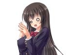 0_0 1girl ^^^ aomi_riru black_hair blazer blush bow bowtie breasts collared_shirt from_side game_asset hair_between_eyes hands_up jacket large_breasts large_variant_set long_hair long_sidelocks long_sleeves mikami_juri non-web_source official_art open_hands open_mouth own_hands_together red_bow school_uniform self-datamine shirt sidelocks simple_background solo standing tachi-e transparent_background upper_body v-shaped_eyebrows variant_set white_shirt yumemi_ga_cheek! 