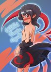  black_hair blush breasts highres houjuu_nue nipples pointy_ears red_eyes small_breasts solo sonson_(eleven) topless touhou undressing wings 
